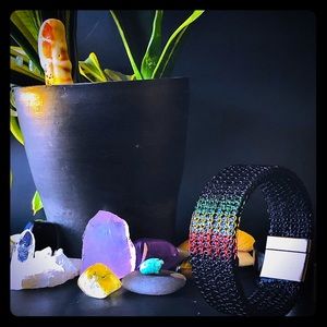 8” x 20mm Handmade Unisex Rasta Cuff Bracelet